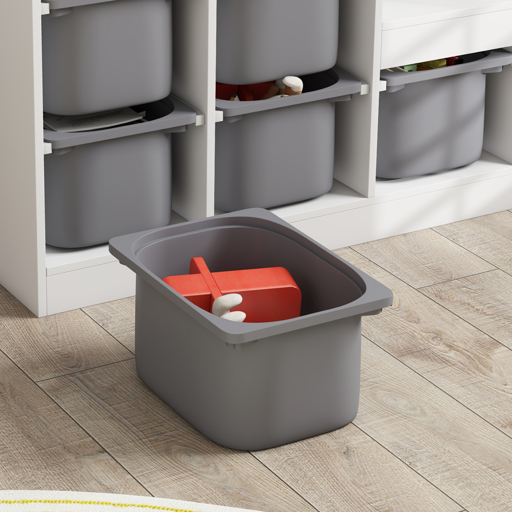 AIYAPLAY Kids Grey 3-Tier Toy Storage Unit with 6 Removable Bins Image 3