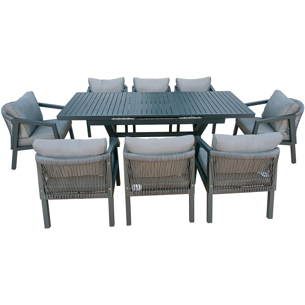 Furniture One 8 Seater Grey Aluminium Extendable Garden Dining Set Image 3
