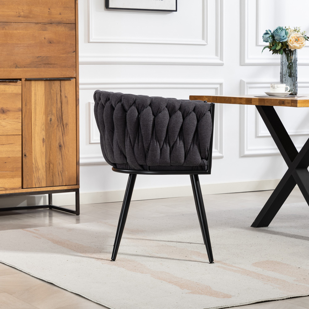 Artemis Home Aneta Set of 2 Charcoal Grey Dining Chairs Image 5