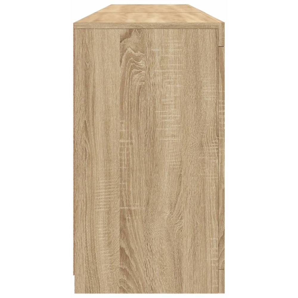 vidaXL 4 Door 8 Shelf Sonoma Oak LED Sideboard 3 Piece Image 6