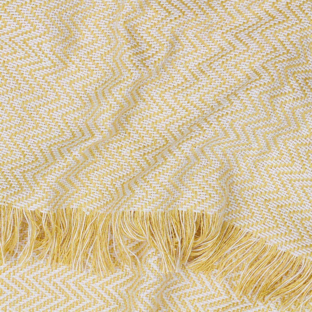 Yard Wisley Yellow Herringbone Woven Throw 130 x 180cm Image 2