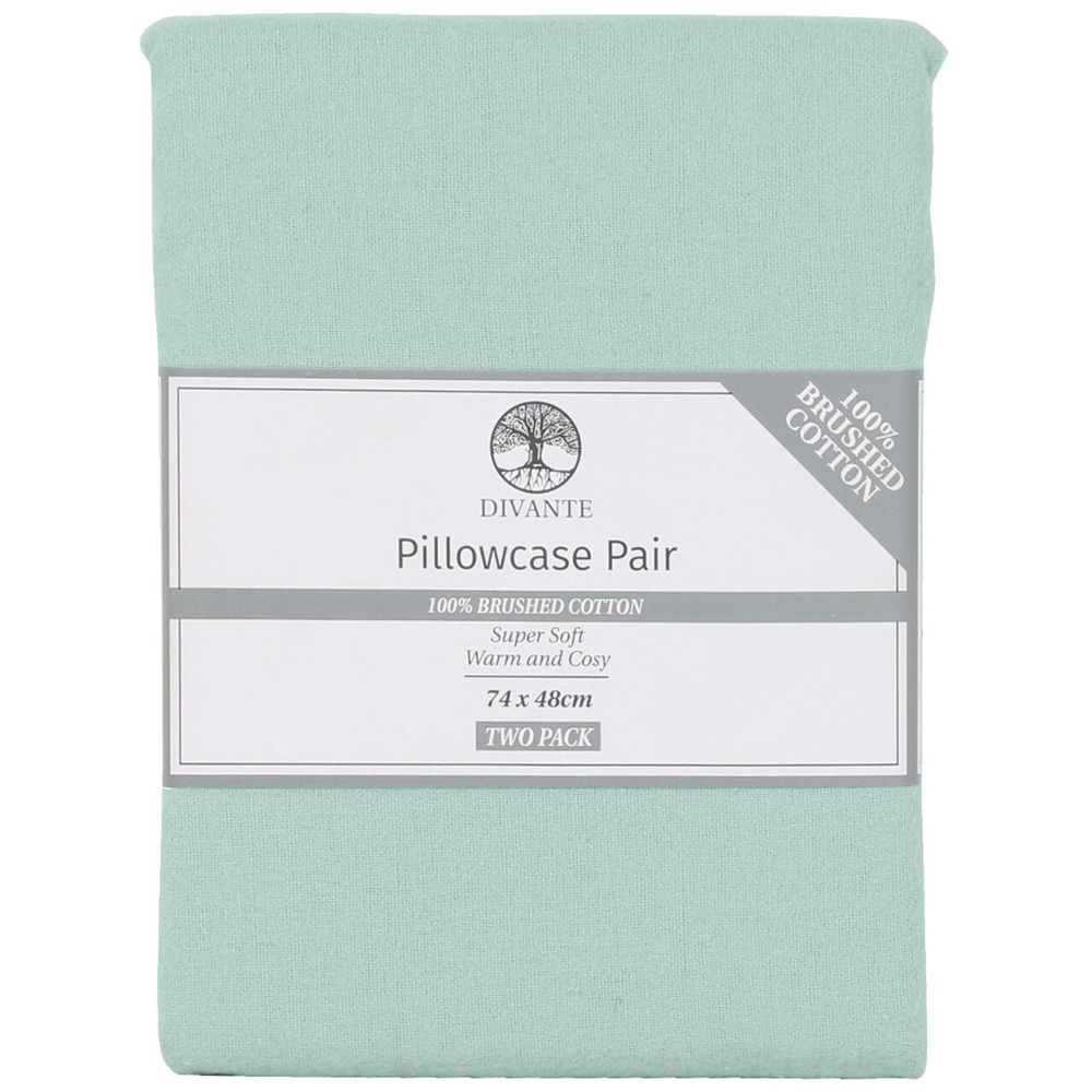Divante Brushed Cotton Fitted Sheet - Turquoise / Superking Image