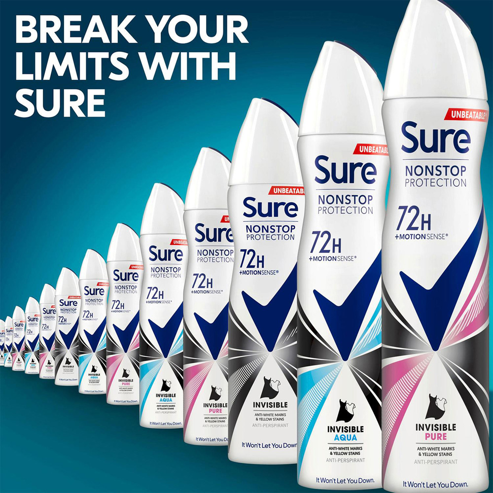 Sure Women Invisible Black and White 72H Protection Anti-Perspirant Deodorant 150ml 24 Pack Image 6