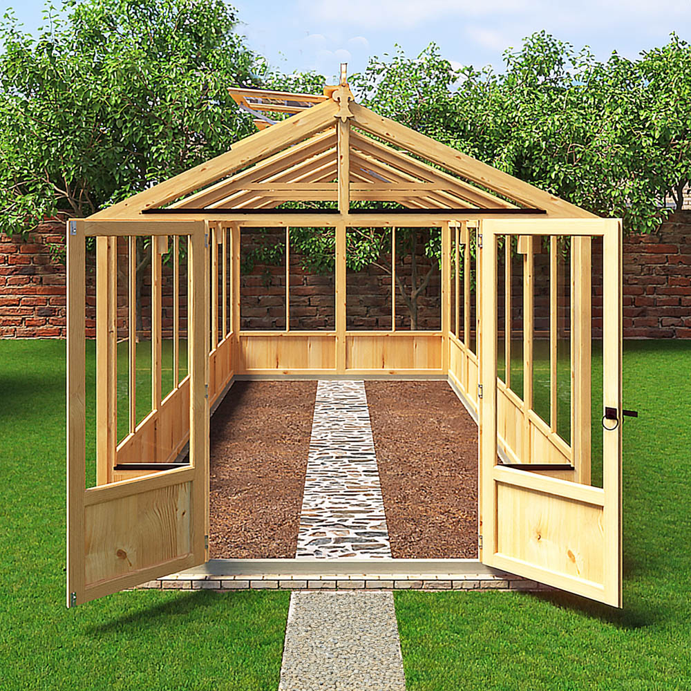 Shire Holkham Wooden 8 x 16ft Apex Greenhouse Image 5