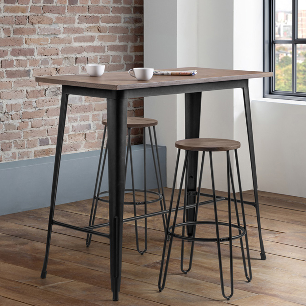 Julian Bowen Grafton Bar Table Brown and Black Image 1