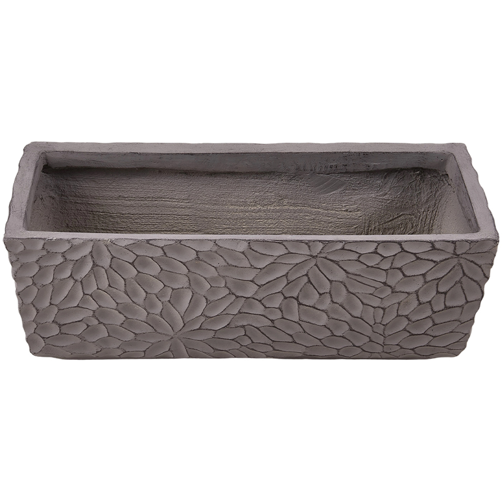 Living and Home Charcoal Grey Rectangle Cement Planter with Drainage Holes 55 x 22.7cm Image 5