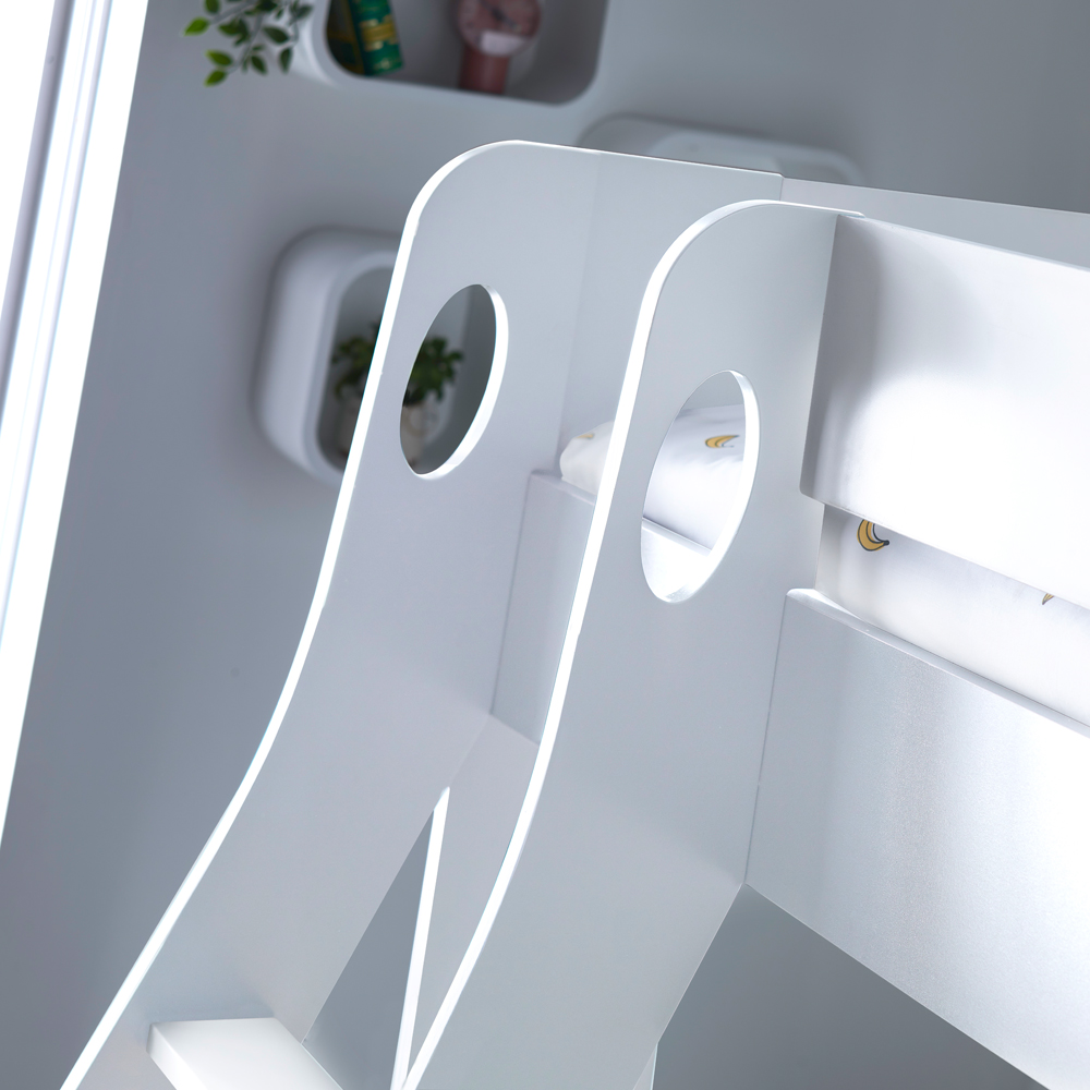 Bedmaster Oliver Triple Sleeper White Storage Bunk Bed with Orthopaedic Mattresses Image 5