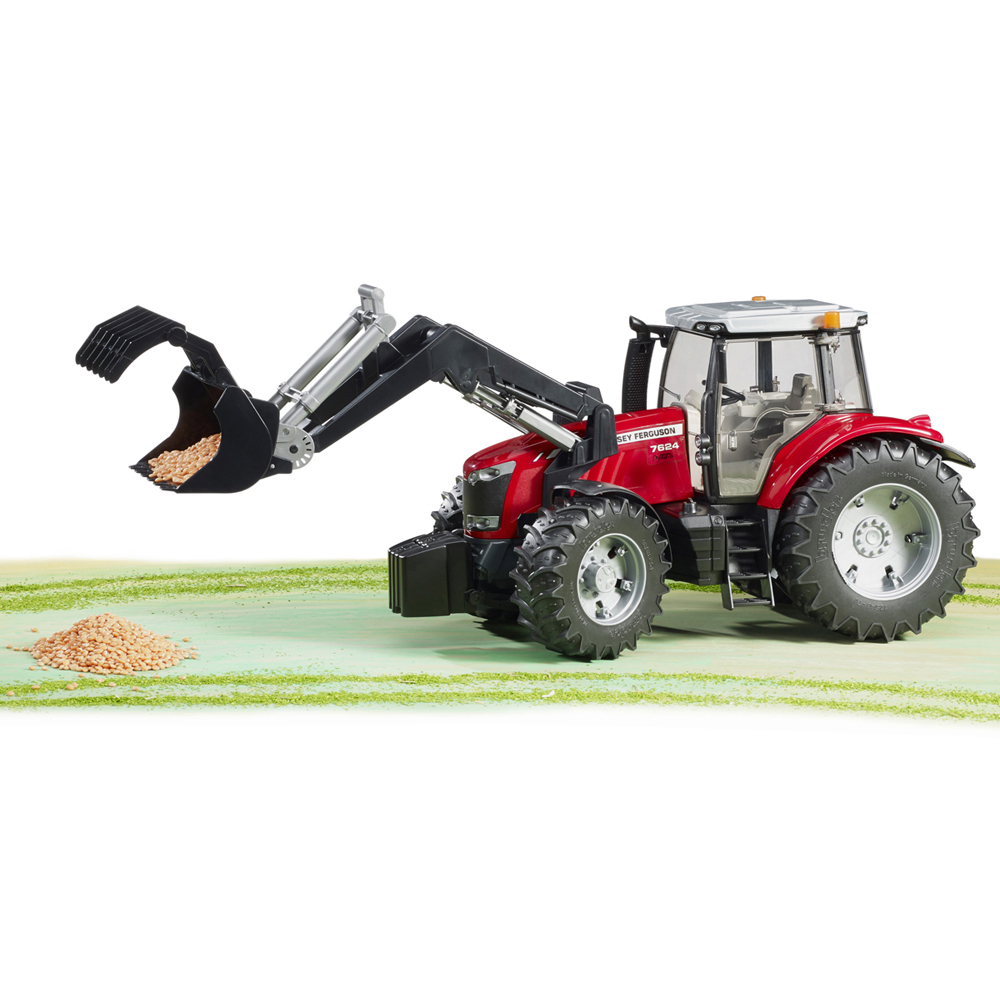 Bruder Massey Ferguson 7624 Red Tractor with Frontloader Image 7