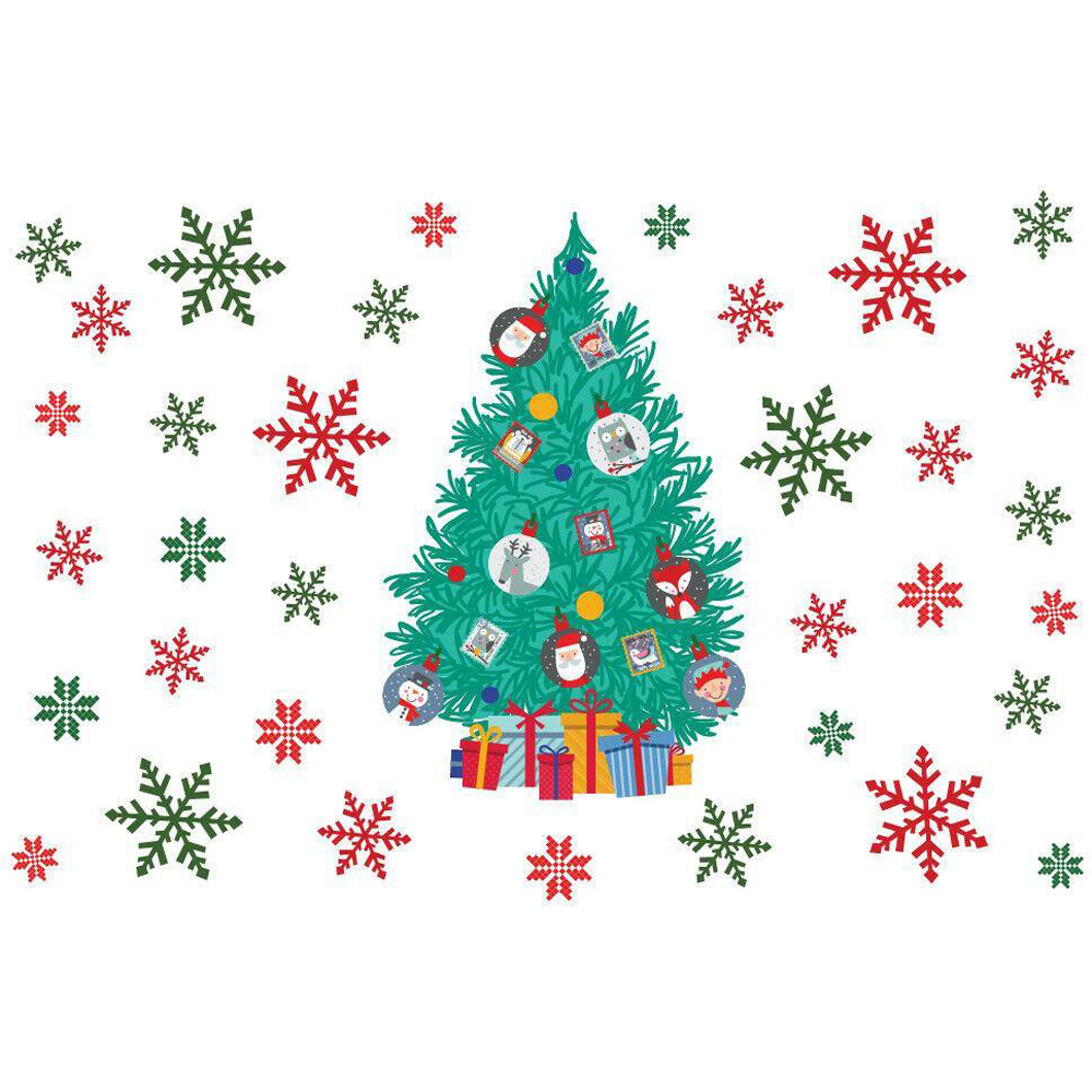 Walplus Colourful Christmas Tree Friends Self Adhesive Wall Sticker 37 Piece Image 2