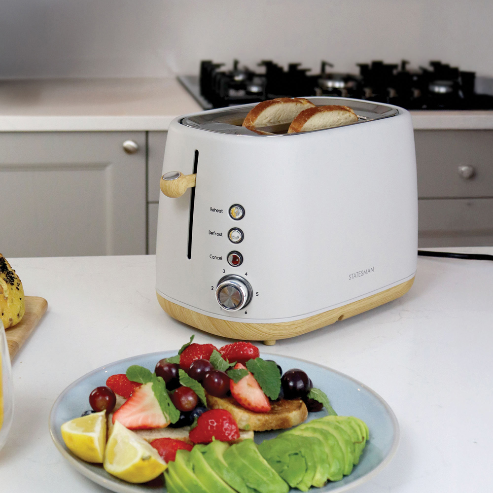 Statesman SKT05090CR Cream Scandi Design 2 Slice Toaster 900W Image 2