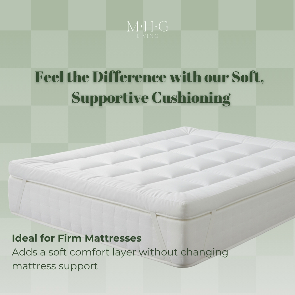 MHG Living Double Hollowfibre Mattress Topper with 2 Pillows Image 2