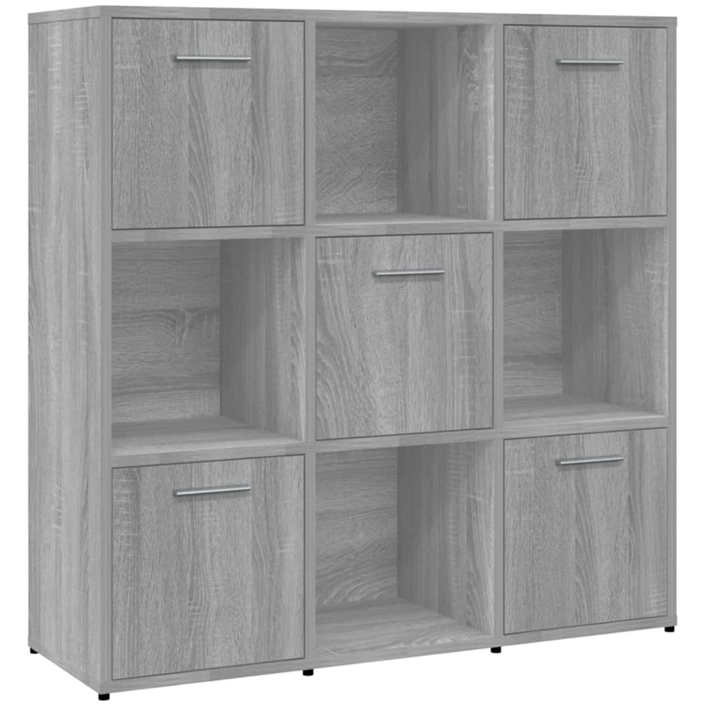 vidaXL 5 Door 4 Shelf Grey Sonoma Oak Bookcase Image 2