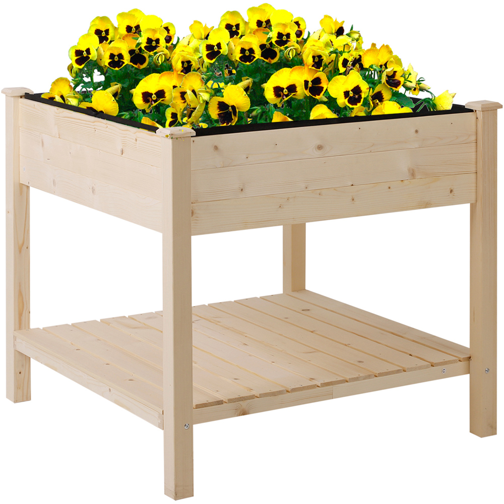 Outsunny Elevated Garden Planting Bed Stand with Storage Shelf Image 1