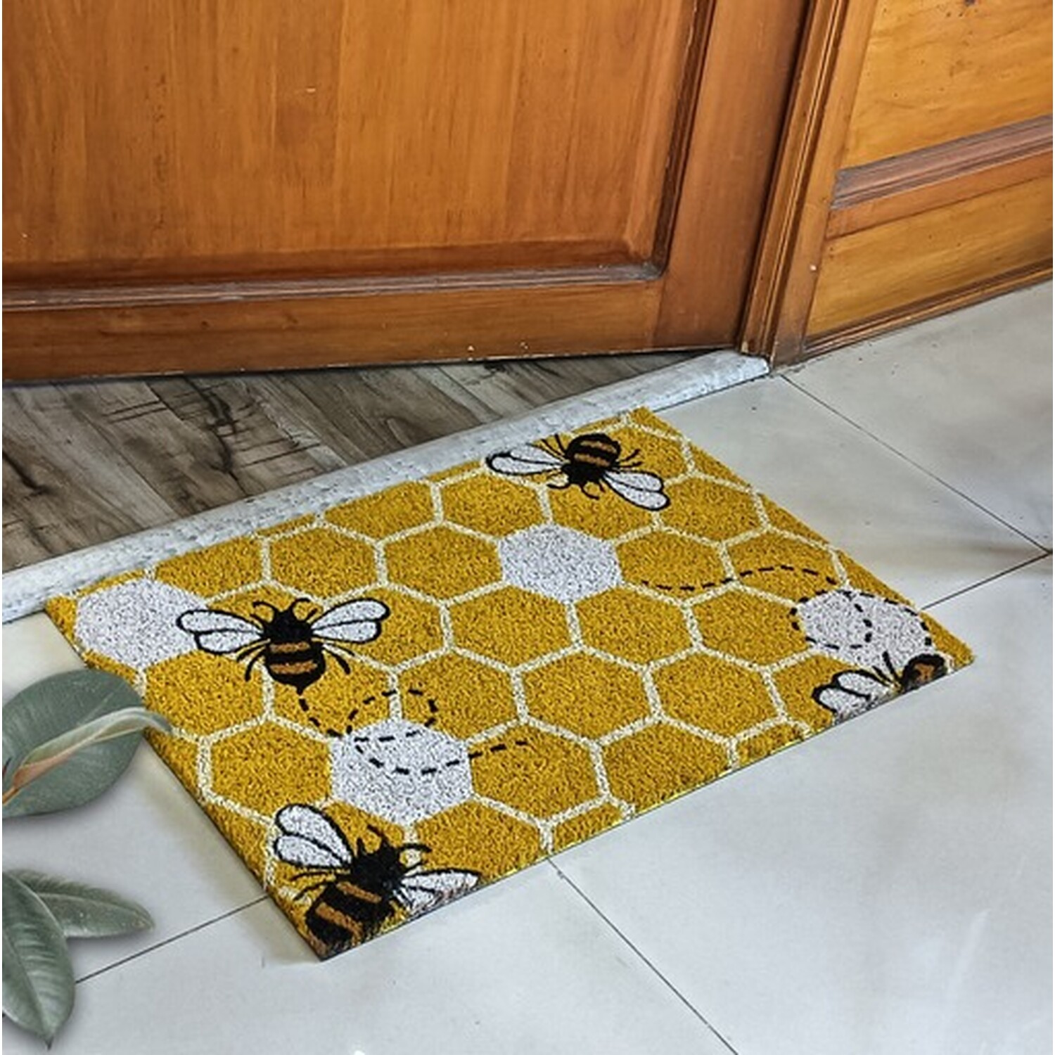Yellow Tufted Coir Door Mat 40 x 60cm Image 2