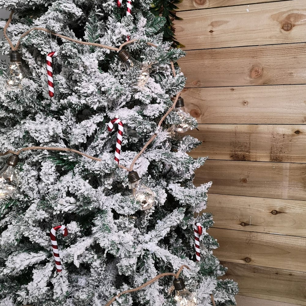 Samuel Alexander Red and White Glass Candy Cane Christmas Decorations 12cm 6 Pack Image 5