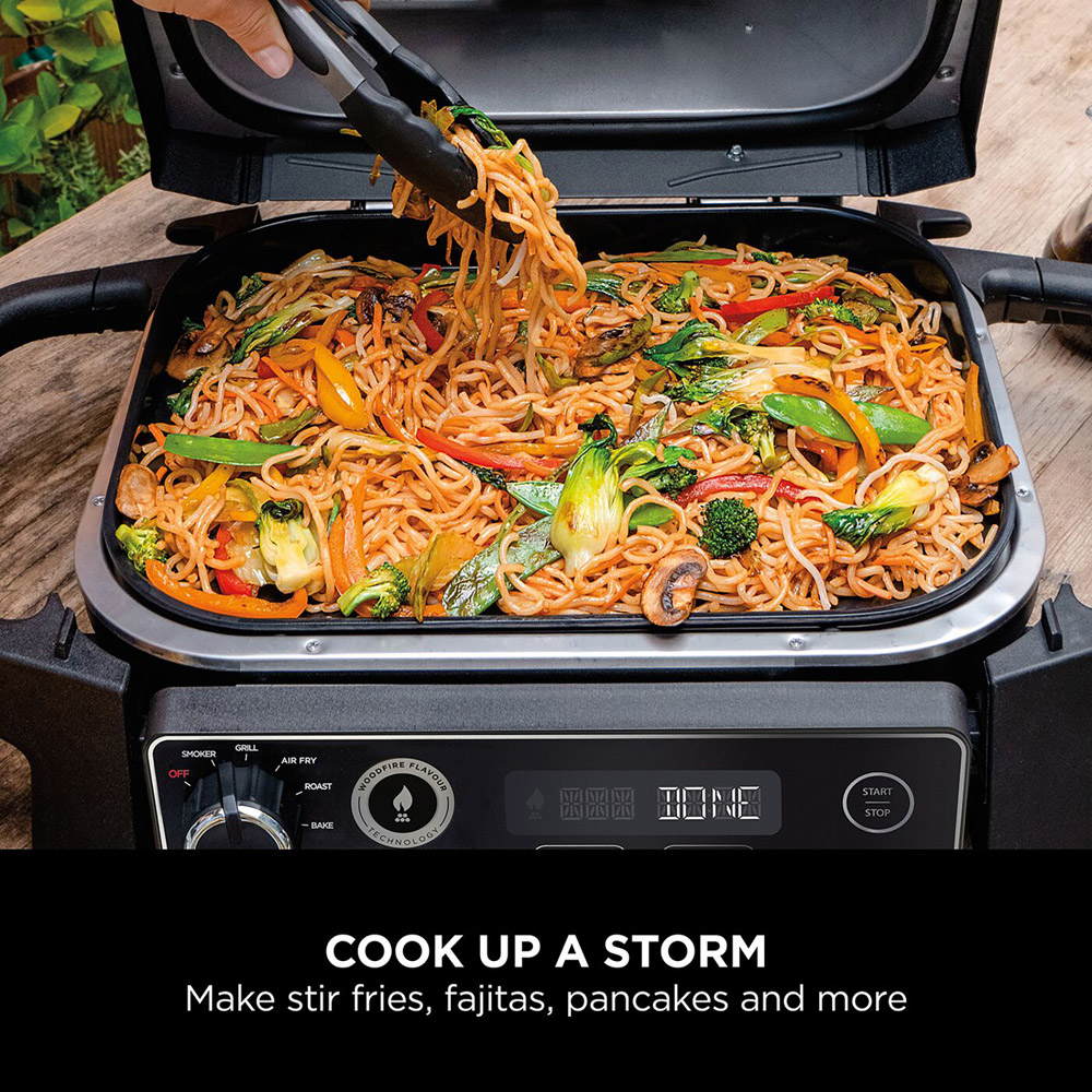 Ninja Woodfire Black Electric BBQ Grill Flat Plate Image 4