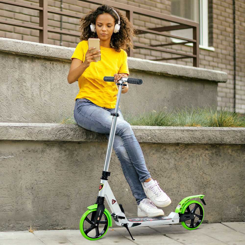 HOMCOM Green Adult Foldable Kick Scooter Image 2