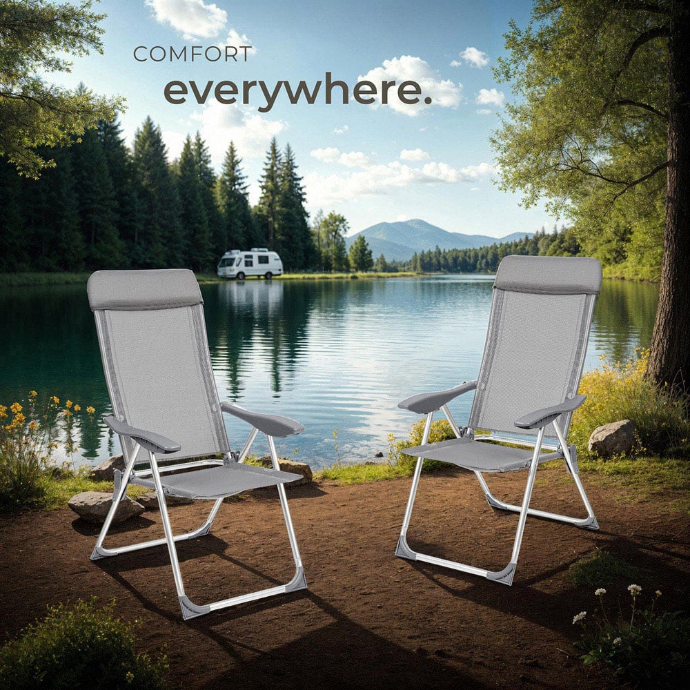 tectake Maurine Set of 4 Grey Garden Chairs Image 8