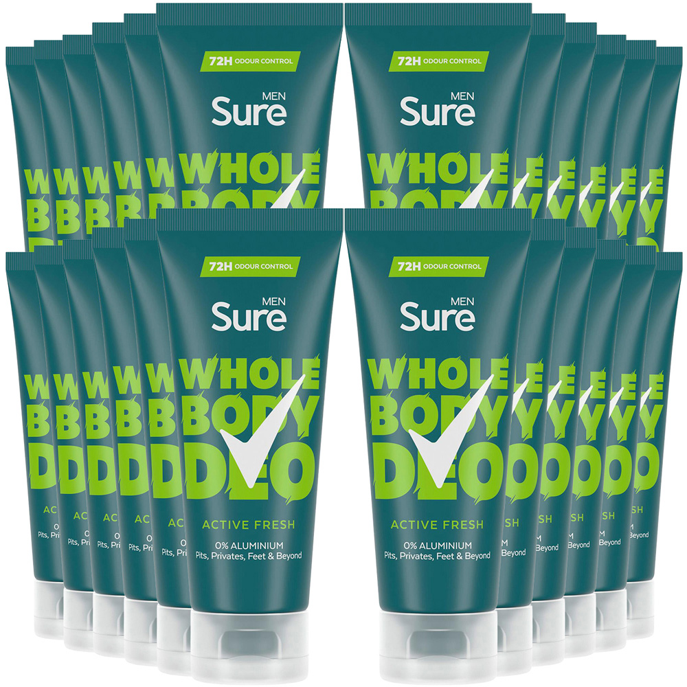Sure Men 72H Odour Control Whole Body Active Fresh Deodorant Cream 75ml 24 Pack Image 1