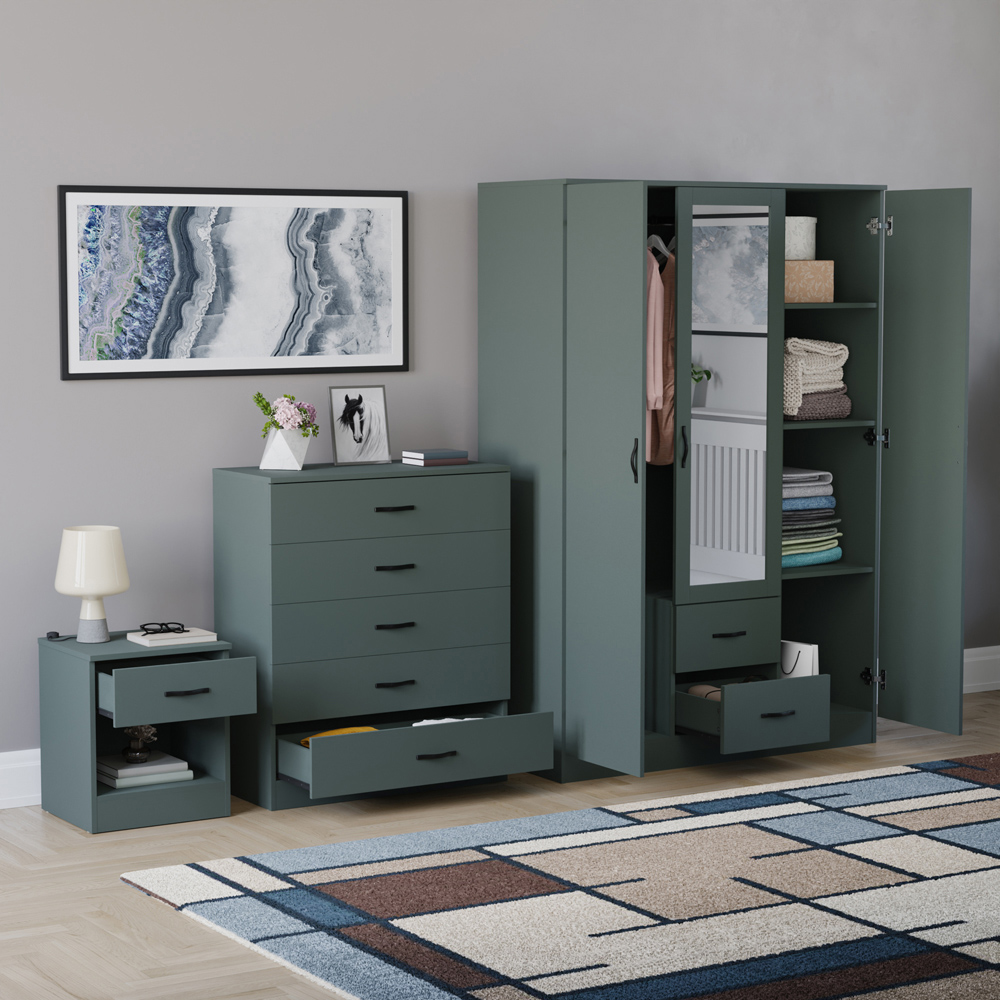 VIDA DESIGNS Riano Green 3 Piece Bedroom Furniture Set Image 5