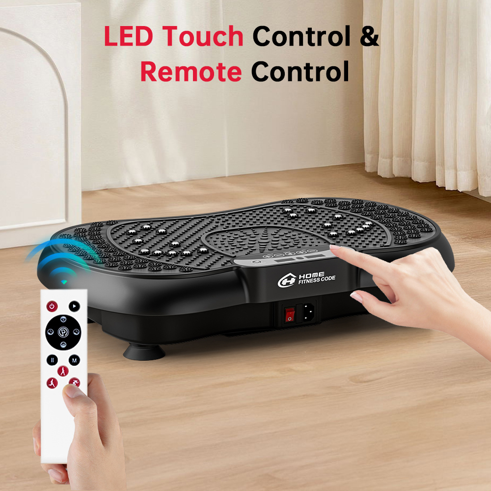 Rattrix Black Vibration Plate Exercise Machine with Bluetooth Speaker and Resistance Bands Image 8