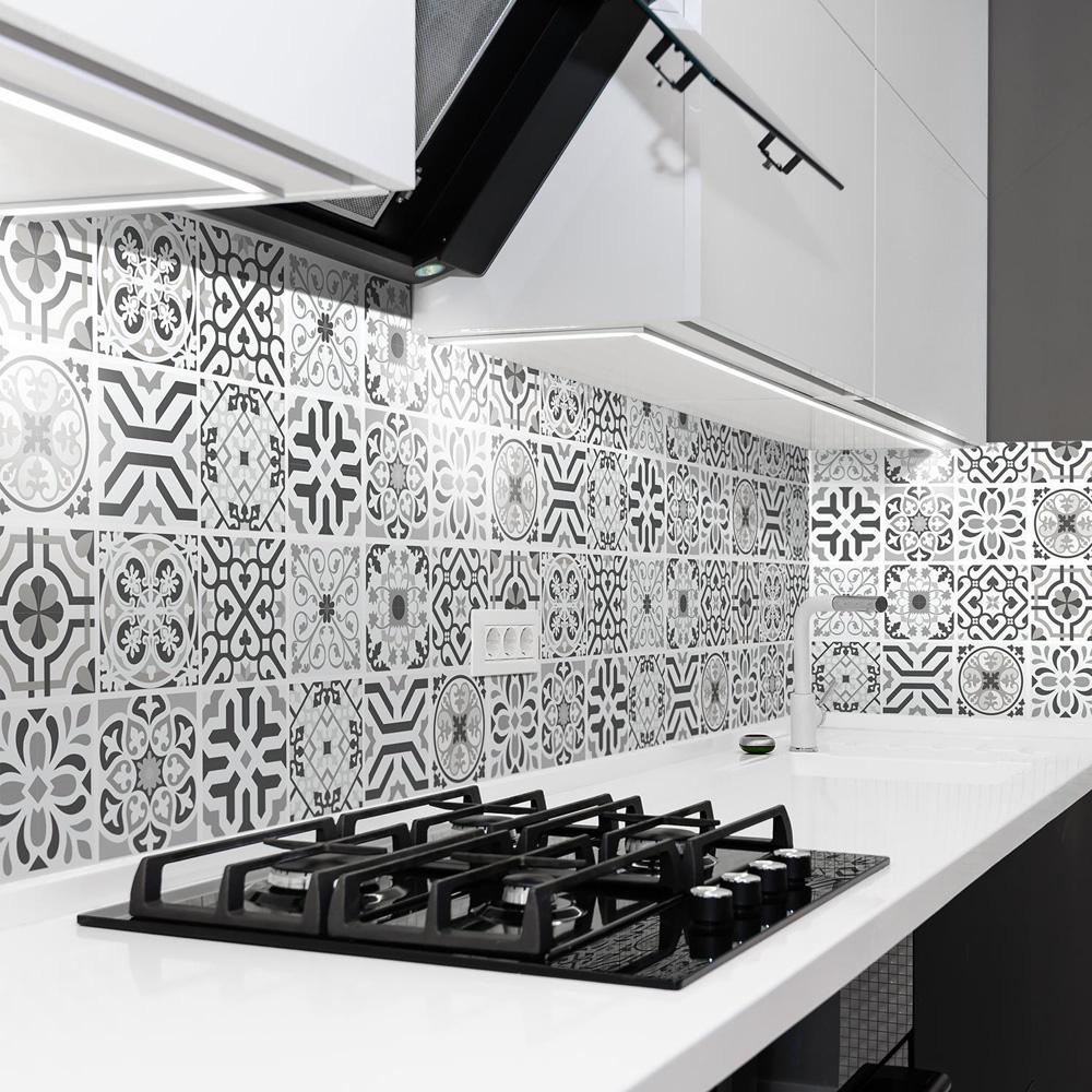 Walplus Novi Light Grey Cement Azulejo Self Adhesive Tile Sticker 24 Pack Image 1