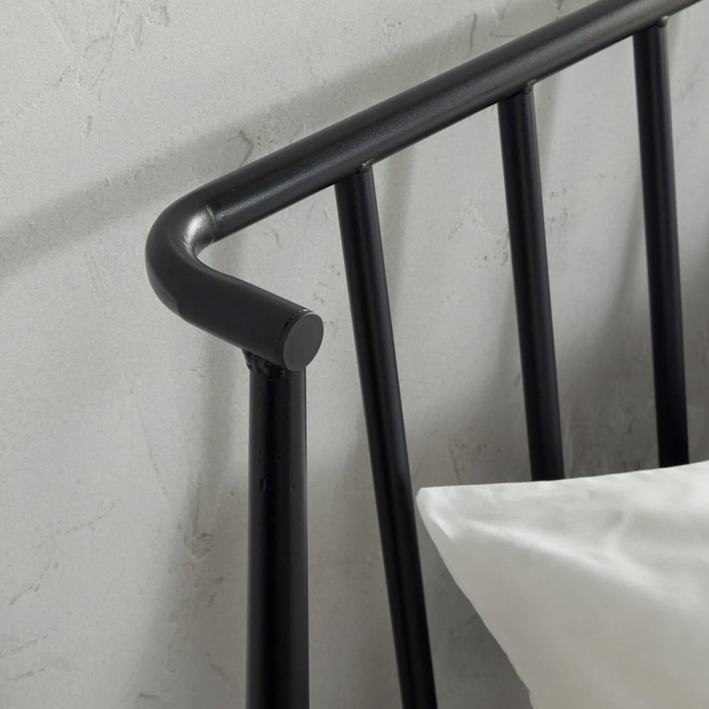 Home Source Odessa King Size Black Metal Bed Frame with Headboard Image 6