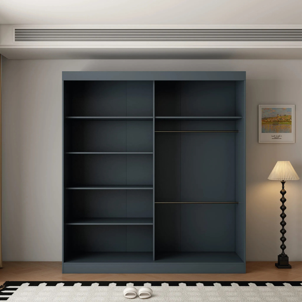 ARTESA Berlin 2 Door Dark Grey Mirrored Sliding Wardrobe Image 5