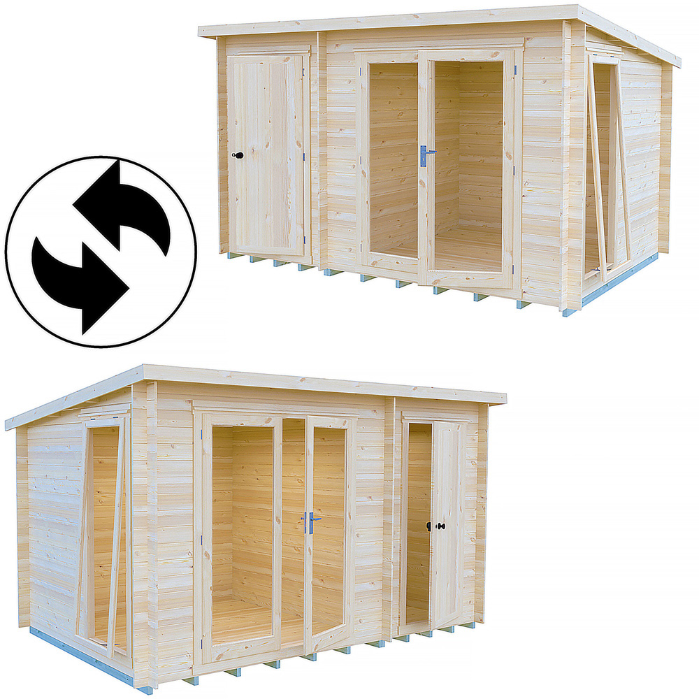 Shire Walsoken 10 x 12ft Dual-Purpose Pent Garden Log Cabin with Integral Storage Image 5