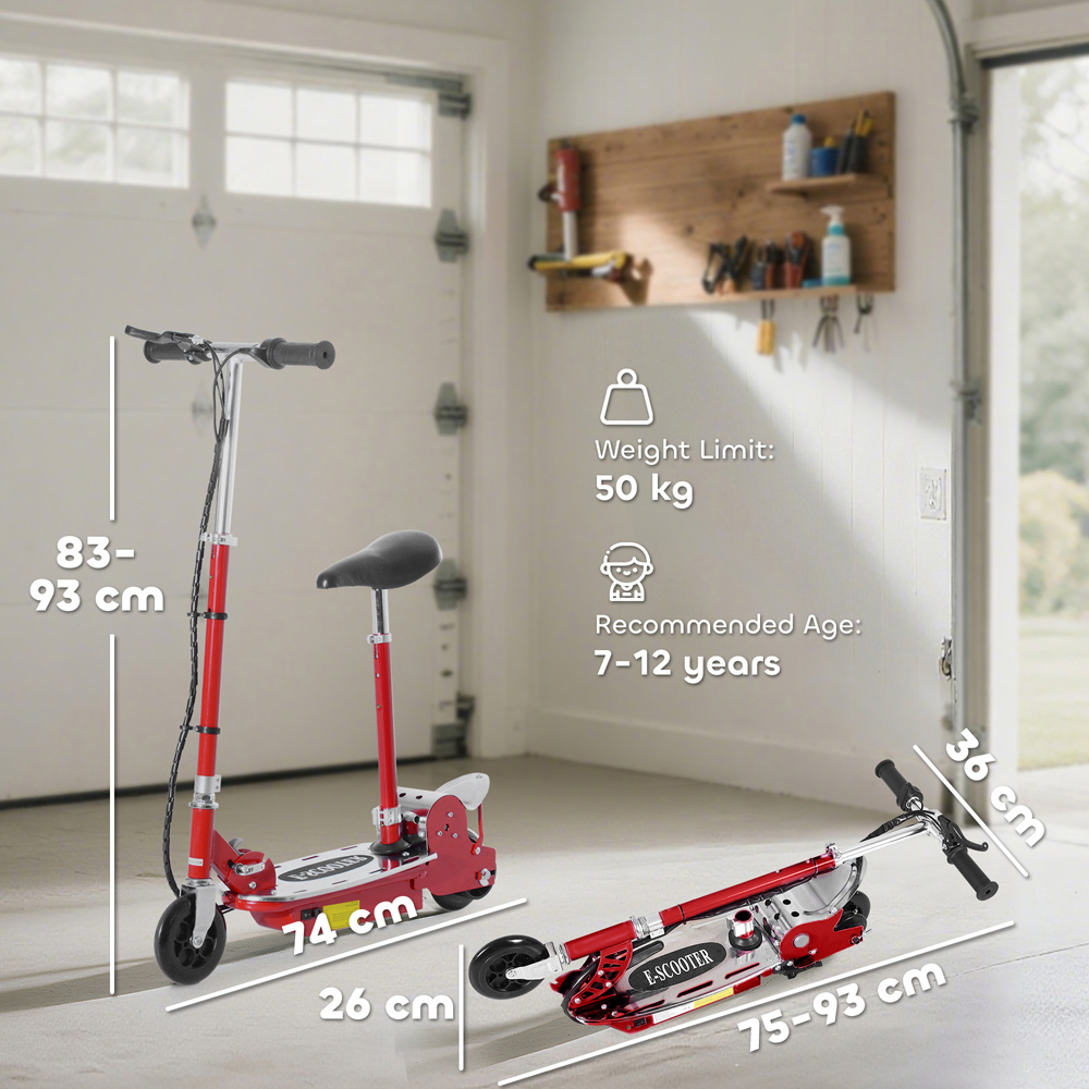 Tommy Toys Red Adjustable Seat and Brake Foldable Powered Kick Scooter Image 9