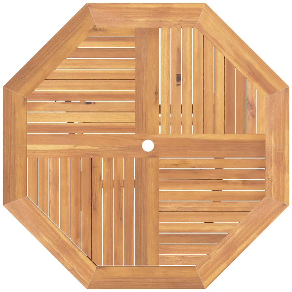 vidaXL Brown Solid Wood Teak Octagon Foldable Garden Table 110cm Image 6