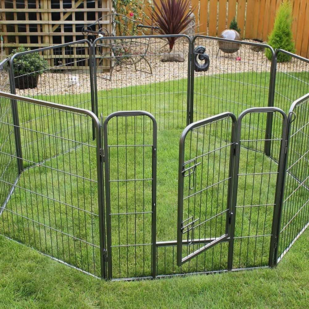 Heavy Duty 8 Panel Dog Play Pen Enclosure - Large Image 4