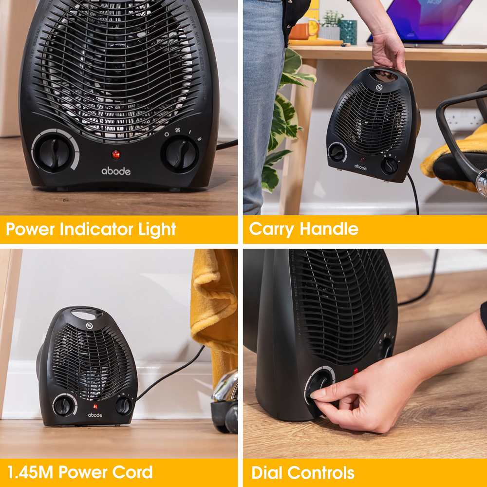 Abode AFH1002B Black Fan Heater 2000W Image 6