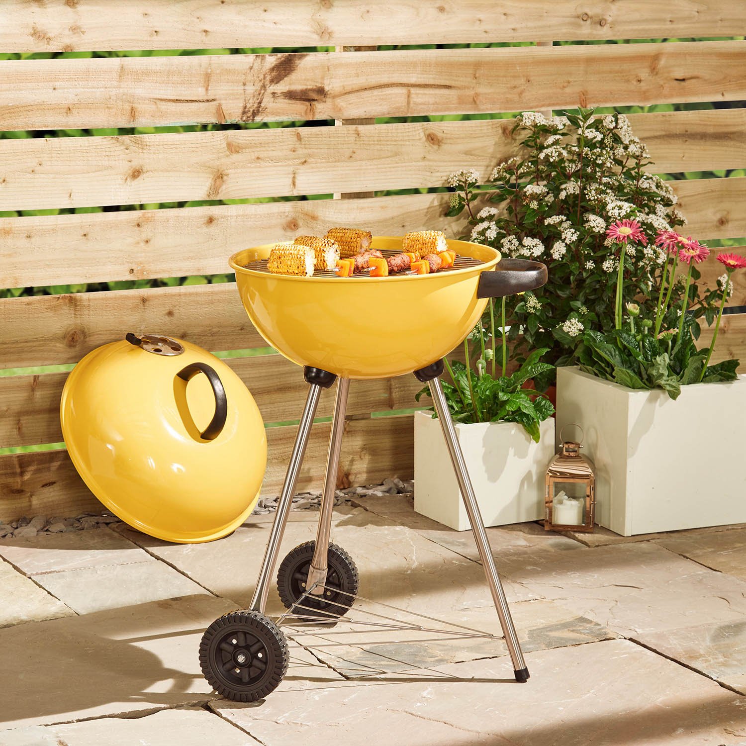 Barcelona Charcoal BBQ - Yellow Image 2