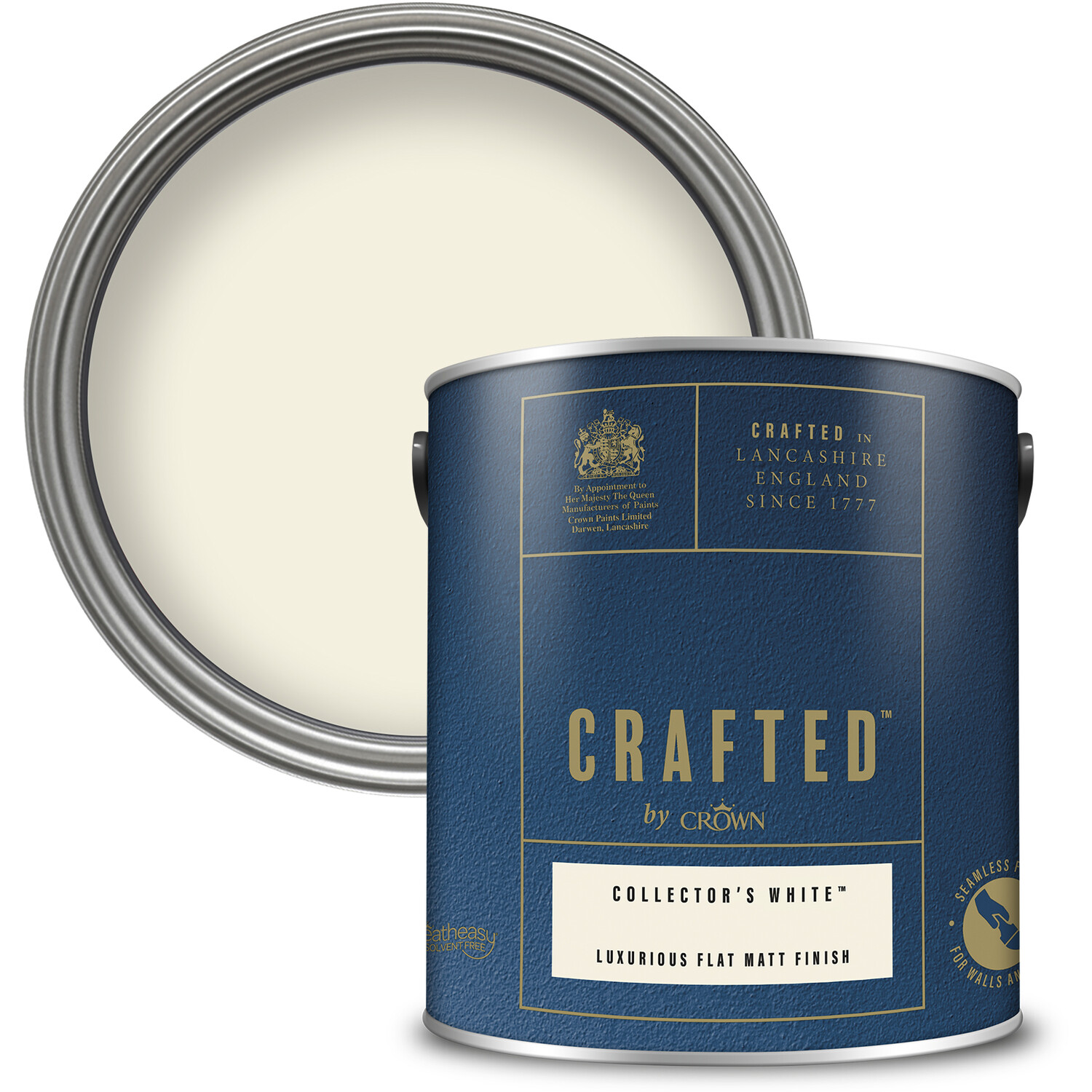 Crown Crafted Walls and Wood Collectors White Luxurious Flat Matt Paint 2.5L Image 1