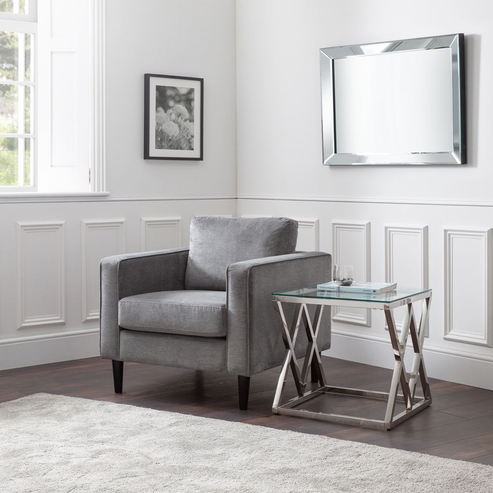 Julian Bowen Hayward Grey Chenille Chair  Image 8