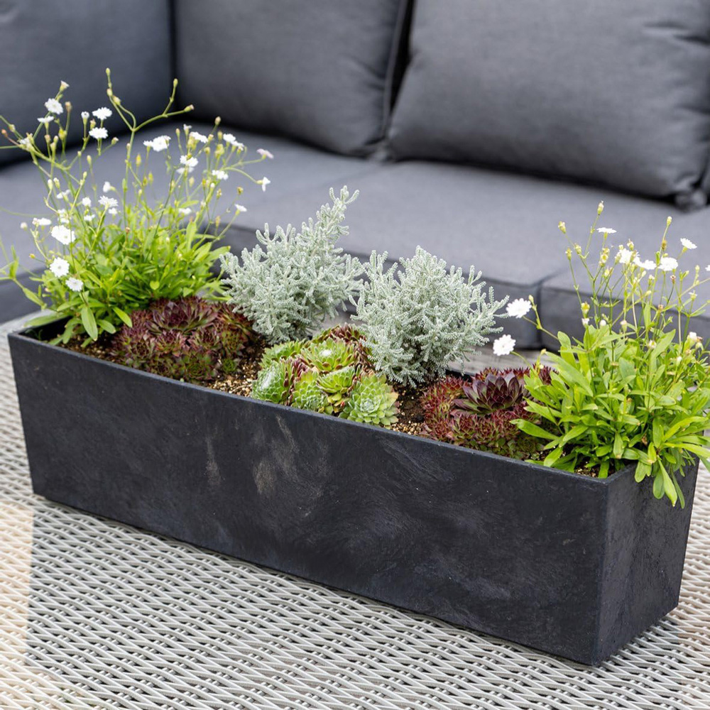 Garden Gear Sonata Slate Trough 15cm 2 Pack Image 3