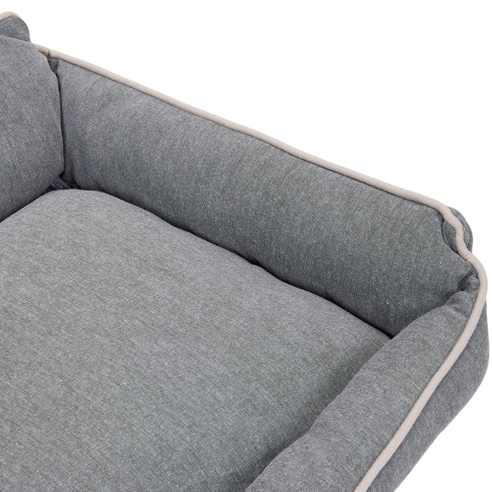 H&O Direct 70 x 50cm Grey Rectangular Warm Dog Bed with Anti-Slip Bottom Image 4