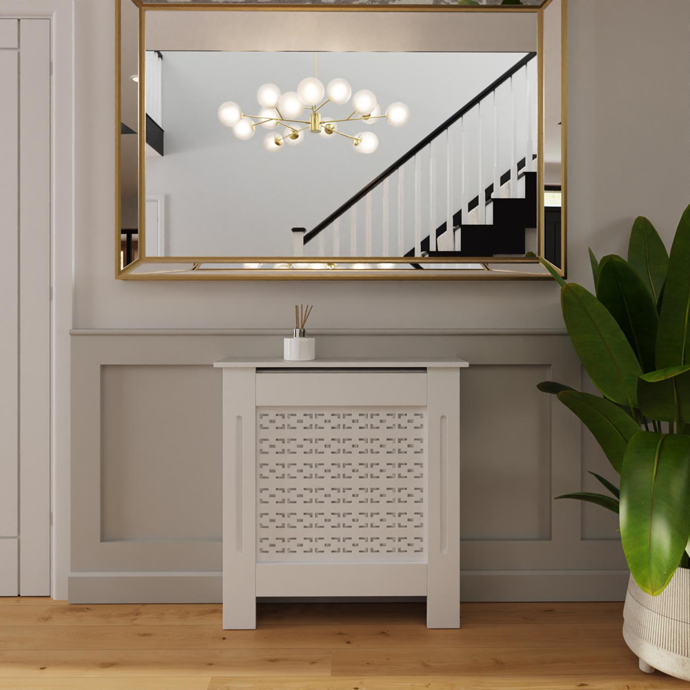 FWStyle White Geometric Pattern MDF Radiator Cover Small Image 5