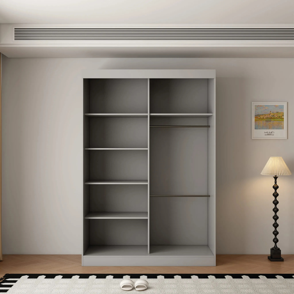 ARTESA Berlin 2 Door Grey Mirrored Sliding Wardrobe 150cm Image 3