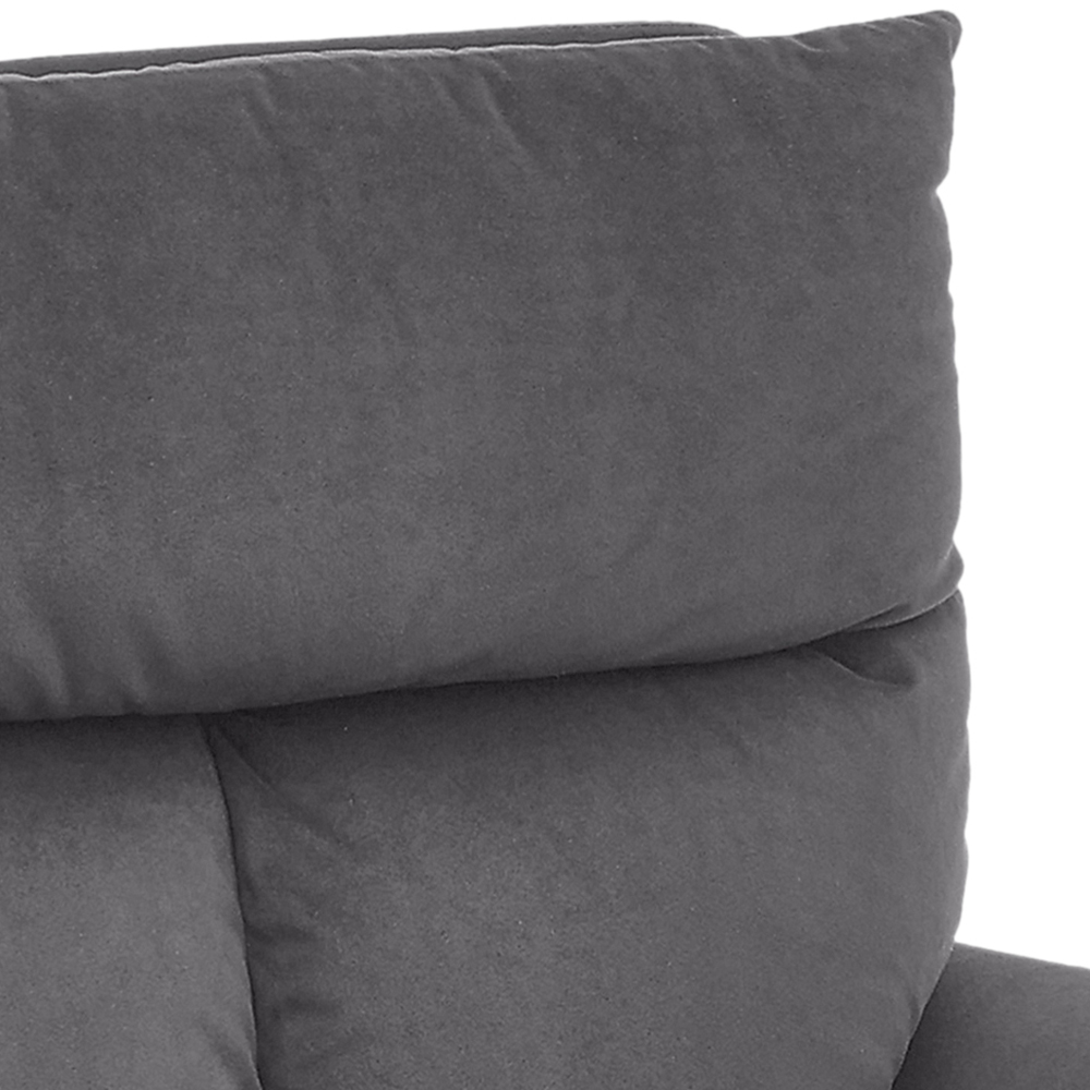 Living and Home Dark Grey Contemporary Upholstered Swivel Armchair Image 3