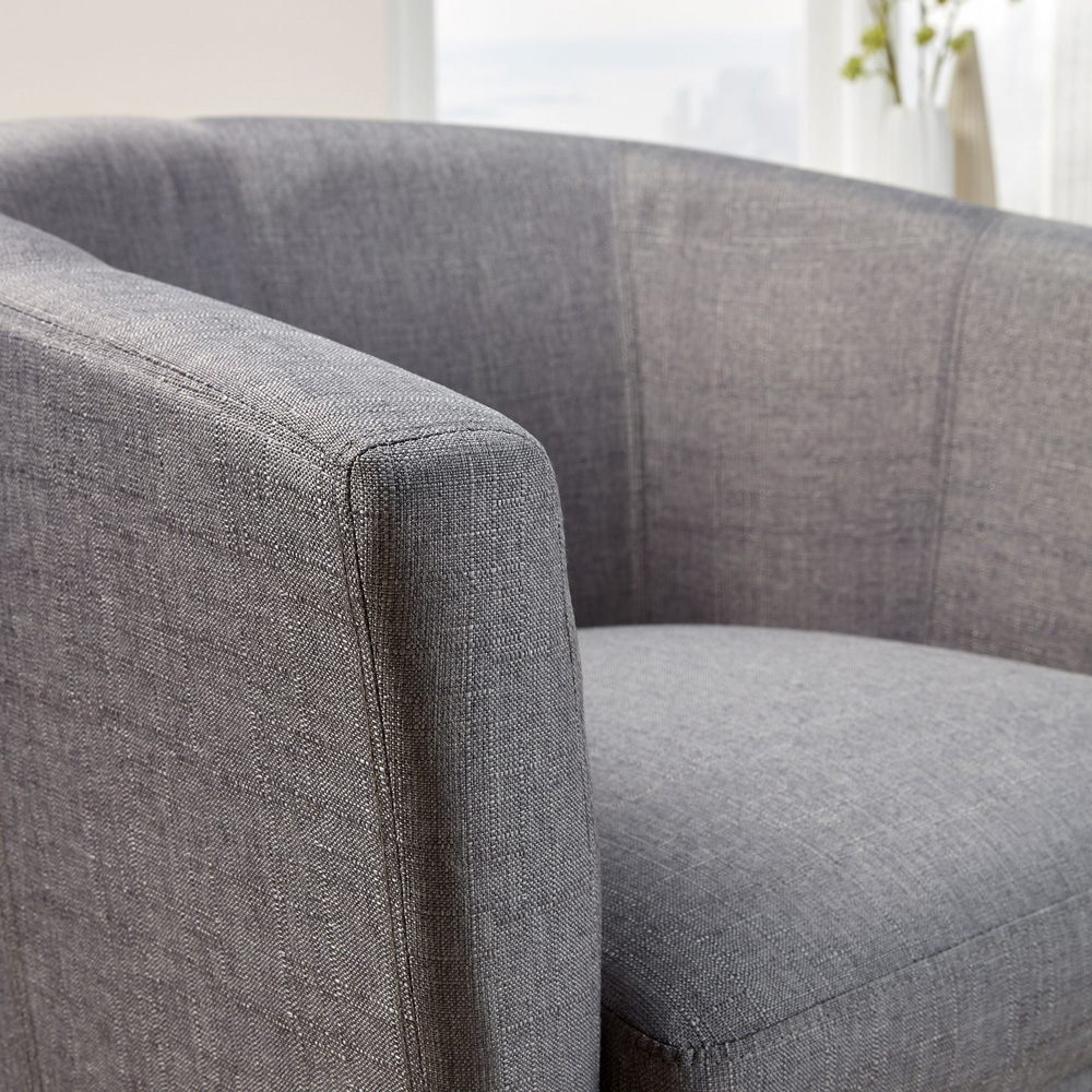 Home Source Bedford Light Grey Padded Tub Chair Image 4
