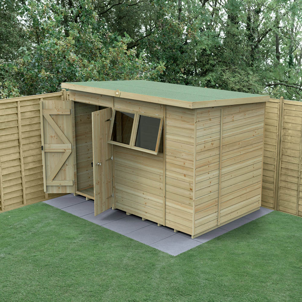 Forest Garden Timberdale 10 x 6ft 2 Opening Pent Shed Image 2