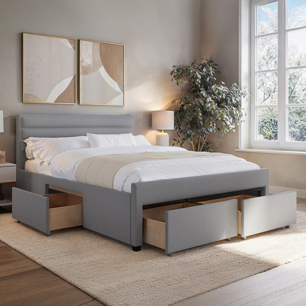 Flair Heybrook Double Grey 4 Drawer Bed Image 5