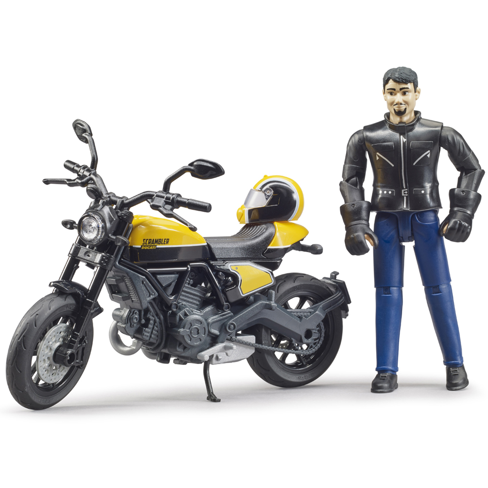Bruder Bworld Ducati Scrambler Full Throttle Bike with Driver Figure Image 4
