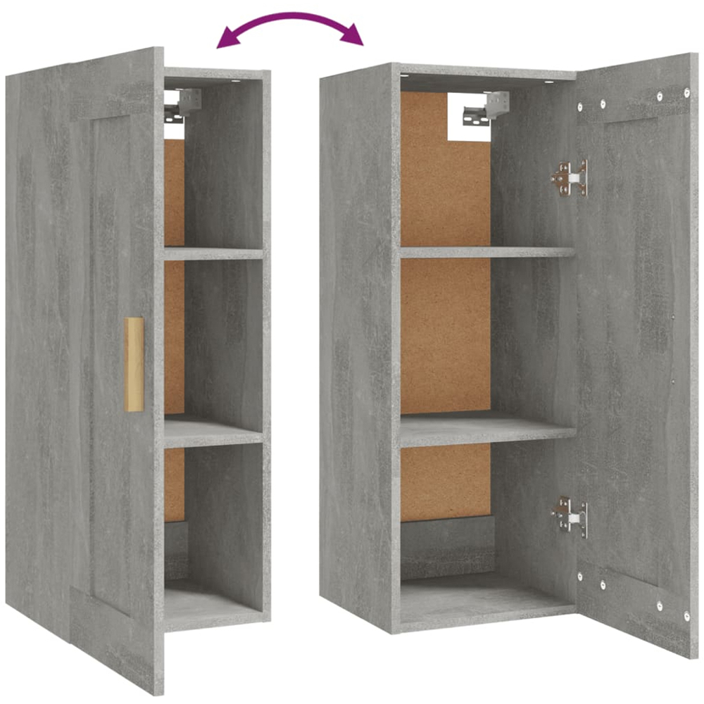 vidaXL Single Door Concrete Grey Wall Cabinet Image 6