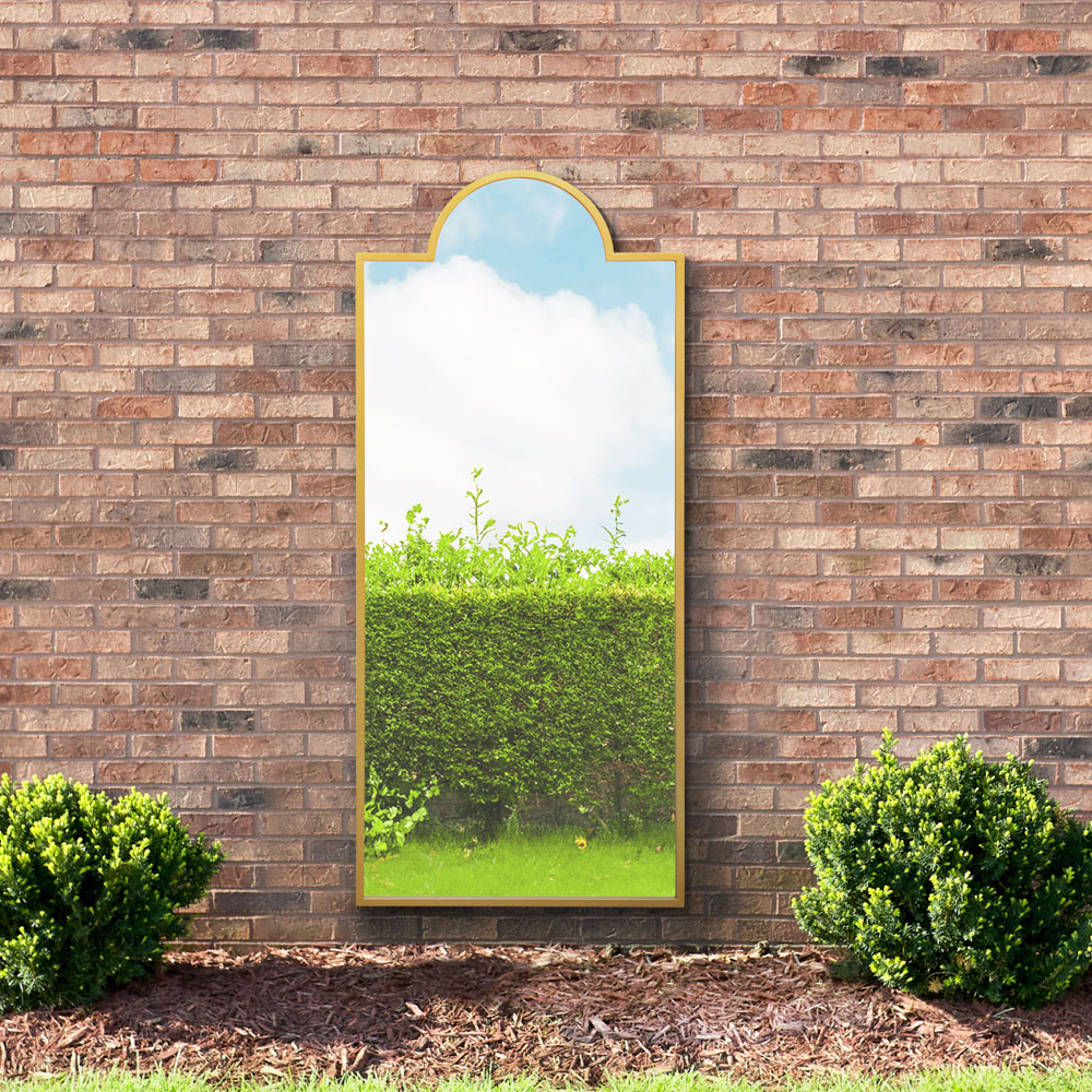 MirrorOutlet The Genestra Gold Contemporary Wall and Leaner Garden Mirror 170 x 75cm Image 5
