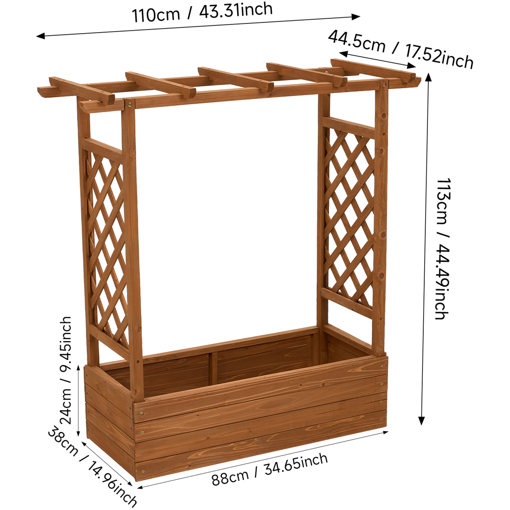 Living and Home Wooden Raised Garden Bed with Trellis and Hanging Roof Image 8