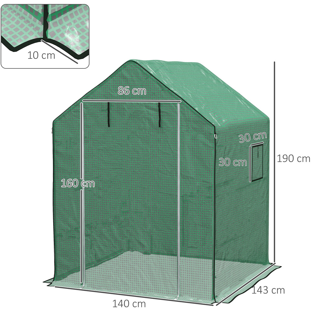 Outsunny Green PE 4.5 x 4.5ft Replacement Greenhouse Cover Image 8