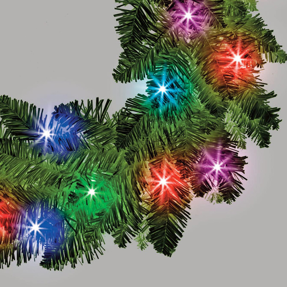 Shatchi Pre Lit Imperial Pine Christmas Wreath Green 55cm Image 3